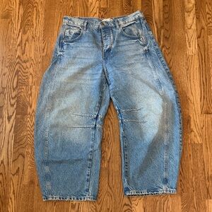 We The Free Light Good Luck Mid Rise Barrel Jeans